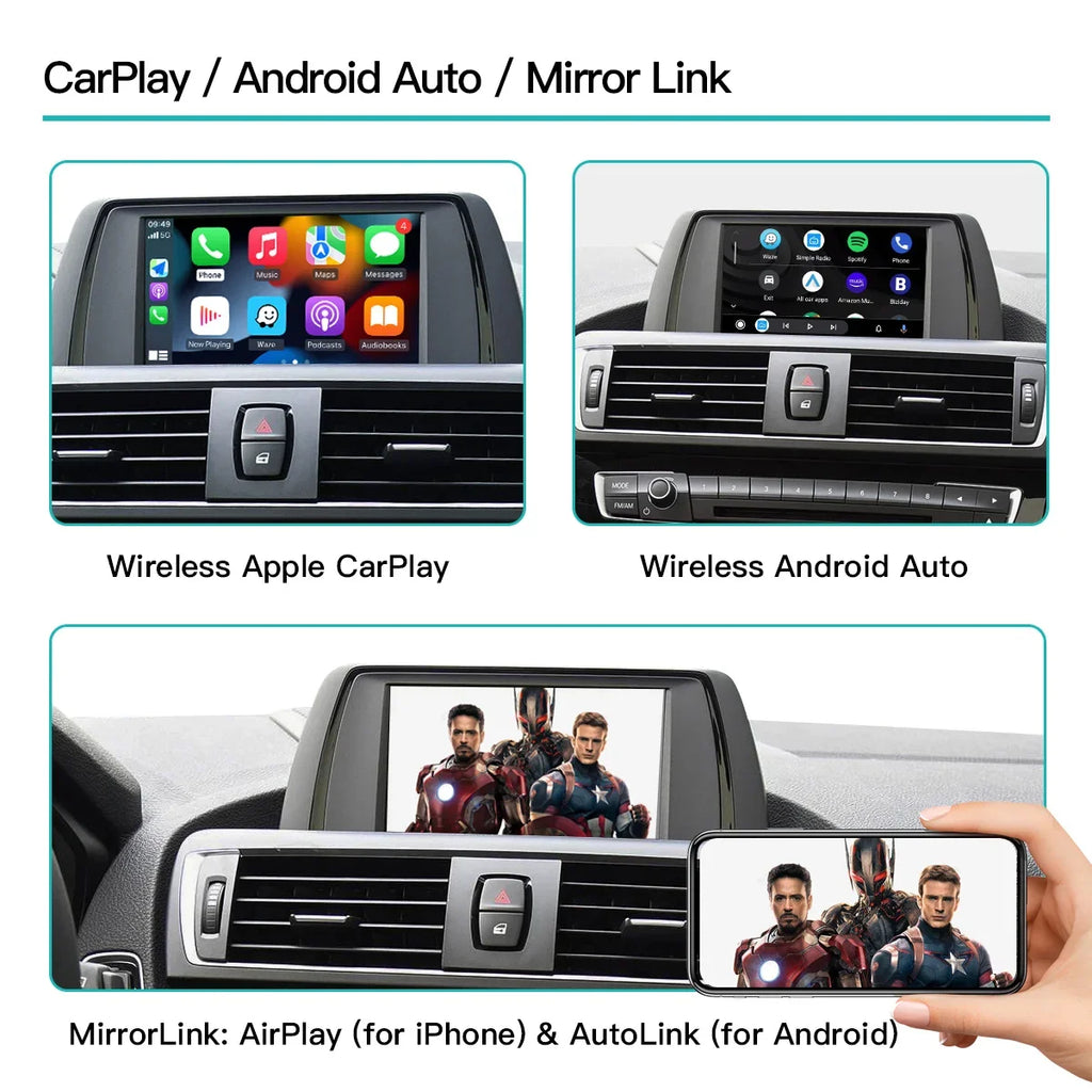 Wireless CarPlay And Android Auto For BMW NBT CIC System 1 2 3 4 5 6 7 Series X1 X3 X5 X6 F20-F25 F30-D36 F10 F48 F11 F10