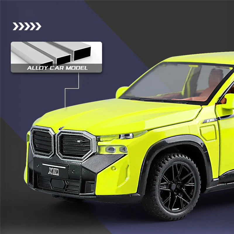 1:32 The XM SUV Alloy Sports Car Model Diecast Metal Toy New Energy Car Vehicles Model Simulation Sound and Light Childrens Gift
