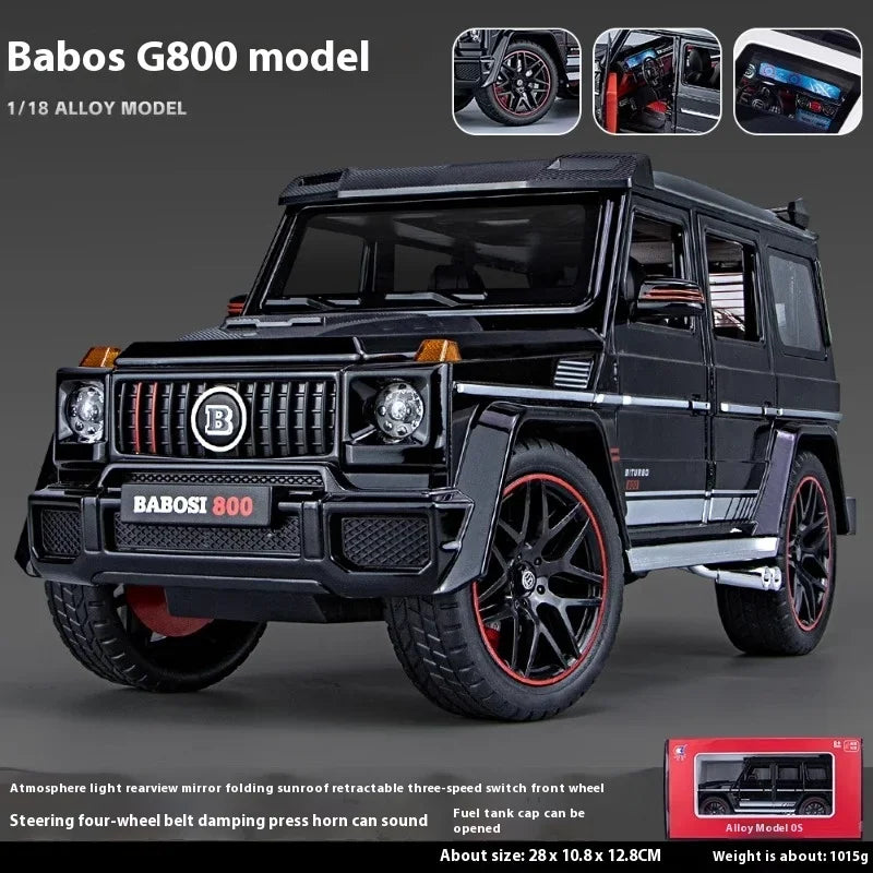 Large 1:18 Mercedes Benz Brabus G800 Ordinary Version Without Spray Alloy SUV Diecast Model Kids Gift Birthday Present For Boys