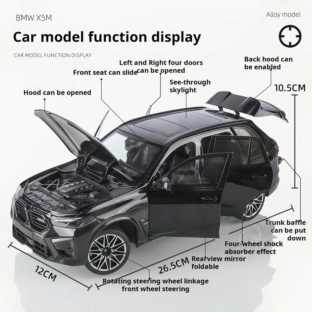 Official authorized 1:18 BMW X5M oversized SUV off-road vehicle Premium Model Toy car  Pull back toy car boys Gift collectibles