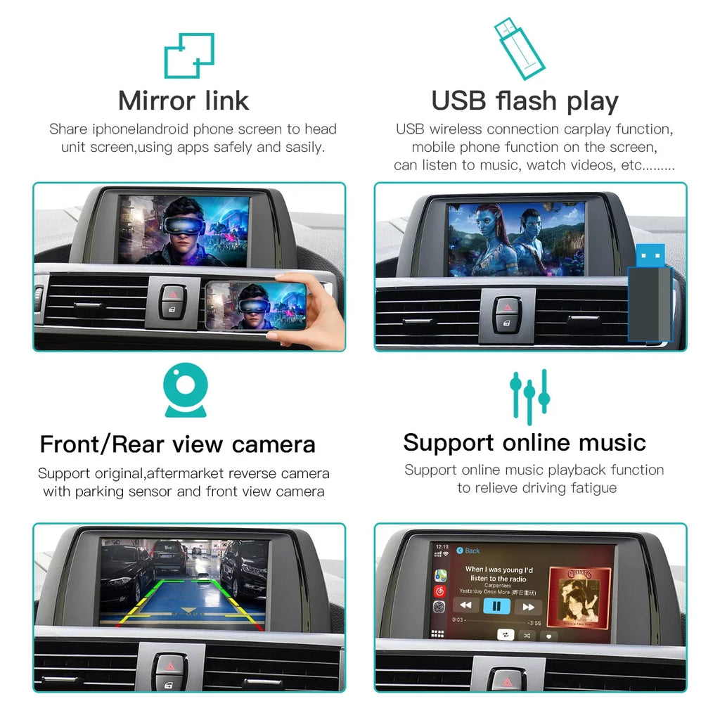Wireless CarPlay And Android Auto For BMW NBT CIC System 1 2 3 4 5 6 7 Series X1 X3 X5 X6 F20-F25 F30-D36 F10 F48 F11 F10