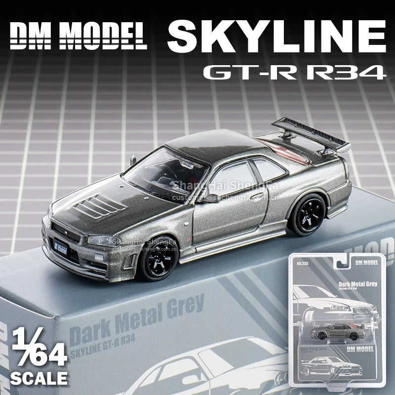 1:64 DCT DMMODEL Nissan Skyline GT-R R34 - Alloy Die-Cast Model, JDM Icon Collectible Car Gift
