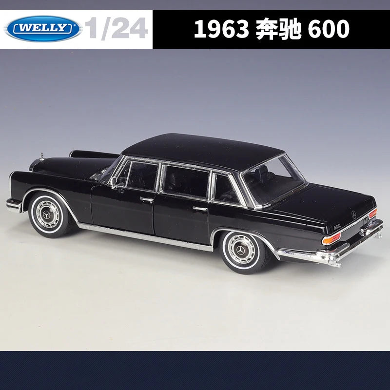 WELLY 1:24 Mercedes Benz 600 Luxury car Alloy Car Diecasts & Toy Vehicles Car Model Miniature Scale Model Car Toy For Children