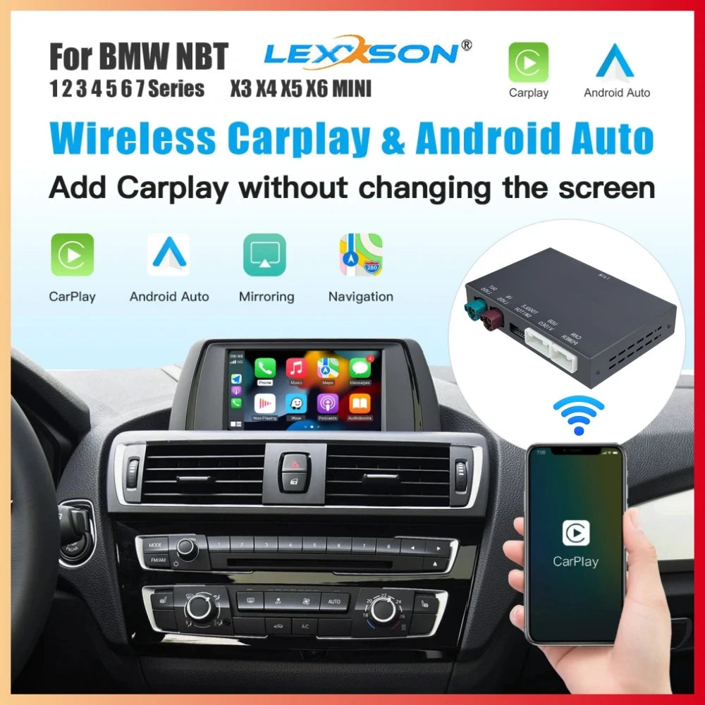 Wireless CarPlay For BMW NBT 1 2 3 4 5 7 Series F22 F10 F01 F02 X3 X4 F25 F26 MINI X4 X5 X6 F56 F15 F16 F85 Android Auto Decoder
