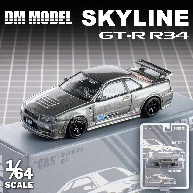 1:64 DCT DMMODEL Nissan Skyline GT-R R34 - Alloy Die-Cast Model, JDM Icon Collectible Car Gift