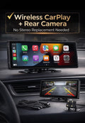 Wireless CarPlay Screen with Rear Camera | Easy Install Dashboard Upgrade | Apple CarPlay & Android Auto Display | Portable Car Screen Gift