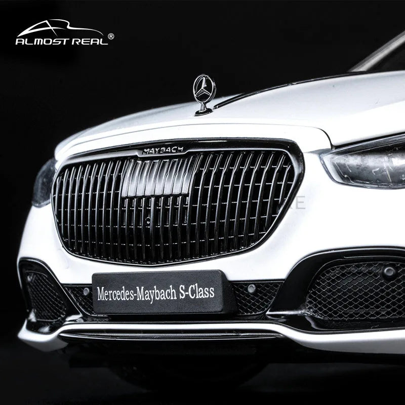New Almost Real Car Model Mercedes Maybach S-Class Dark Night Series 1/18 Car Model Alloy Simulate Car Model Collect Custom Gift