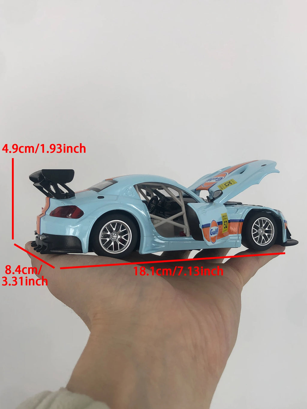 CCA 1:24 simulation zinc alloy BMW Z4 GT3 Gulf model car, static ornament, metal collectible gift car