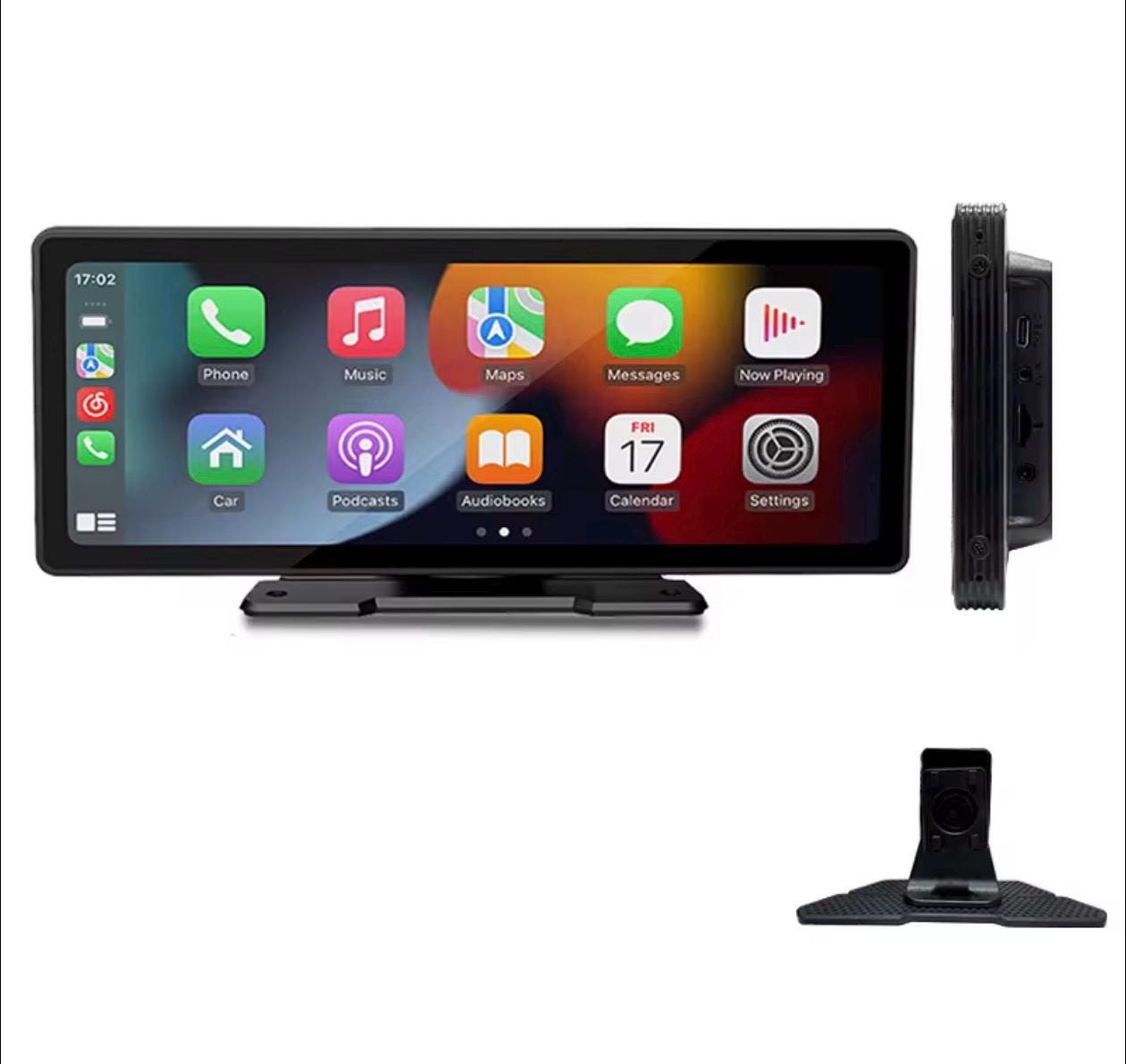 Wireless CarPlay Screen with Rear Camera | Easy Install Dashboard Upgrade | Apple CarPlay & Android Auto Display | Portable Car Screen Gift