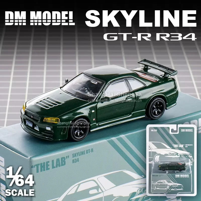 1:64 DCT DMMODEL Nissan Skyline GT-R R34 - Alloy Die-Cast Model, JDM Icon Collectible Car Gift