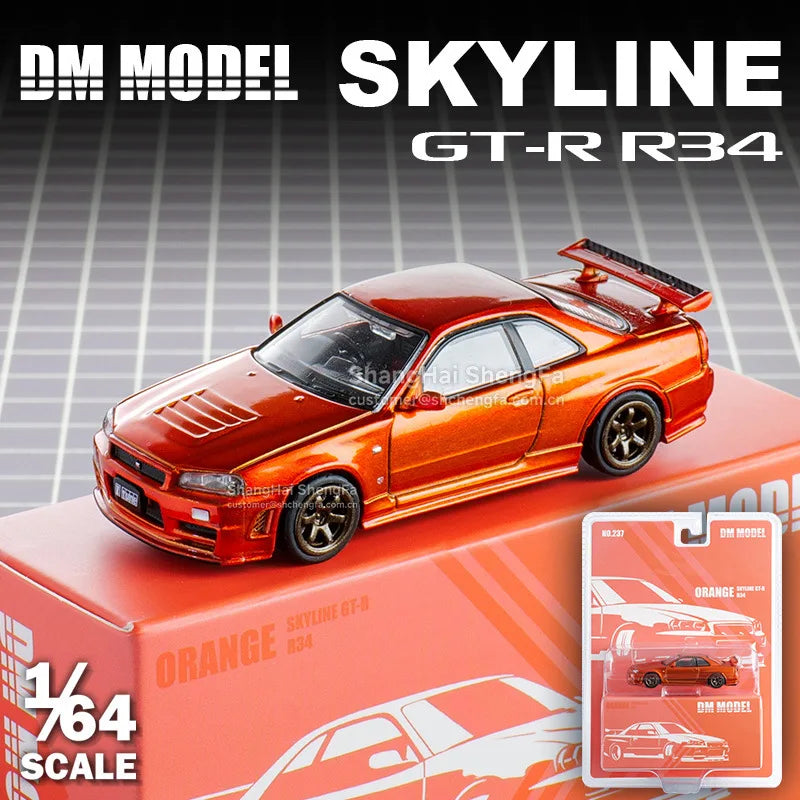 1:64 DCT DMMODEL Nissan Skyline GT-R R34 - Alloy Die-Cast Model, JDM Icon Collectible Car Gift