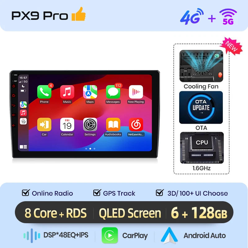 AWESAFE AI 4G LTE Wireless CarPlay Android Auto Car Radio For Mercedes Benz E-class W211 E200 E220 2002-2008 GPS Navi BT RDS FM