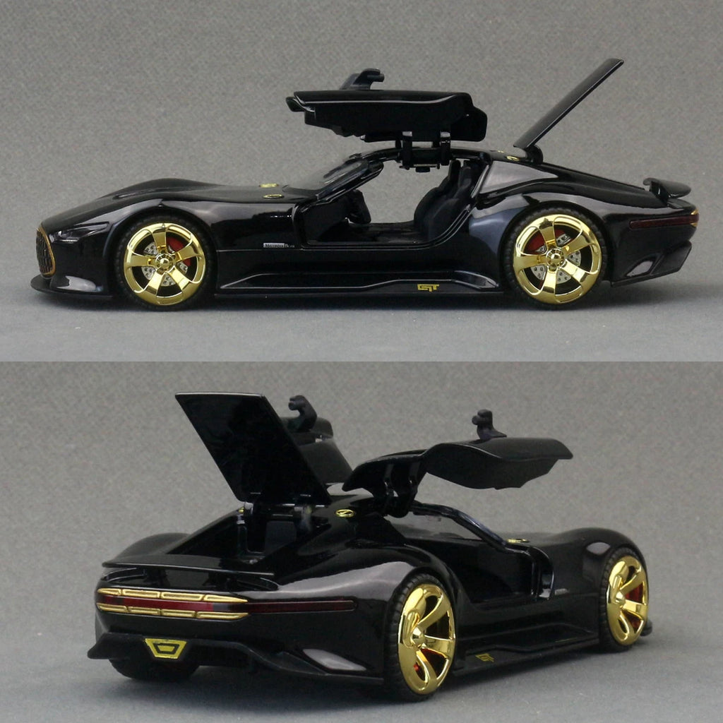 1/32 Mercedes-Benz AMG Vision GT Toy Car Model Diecast Alloy Miniature Sound & Light Pull Back 1:32 Collection Gift For Boy Kid
