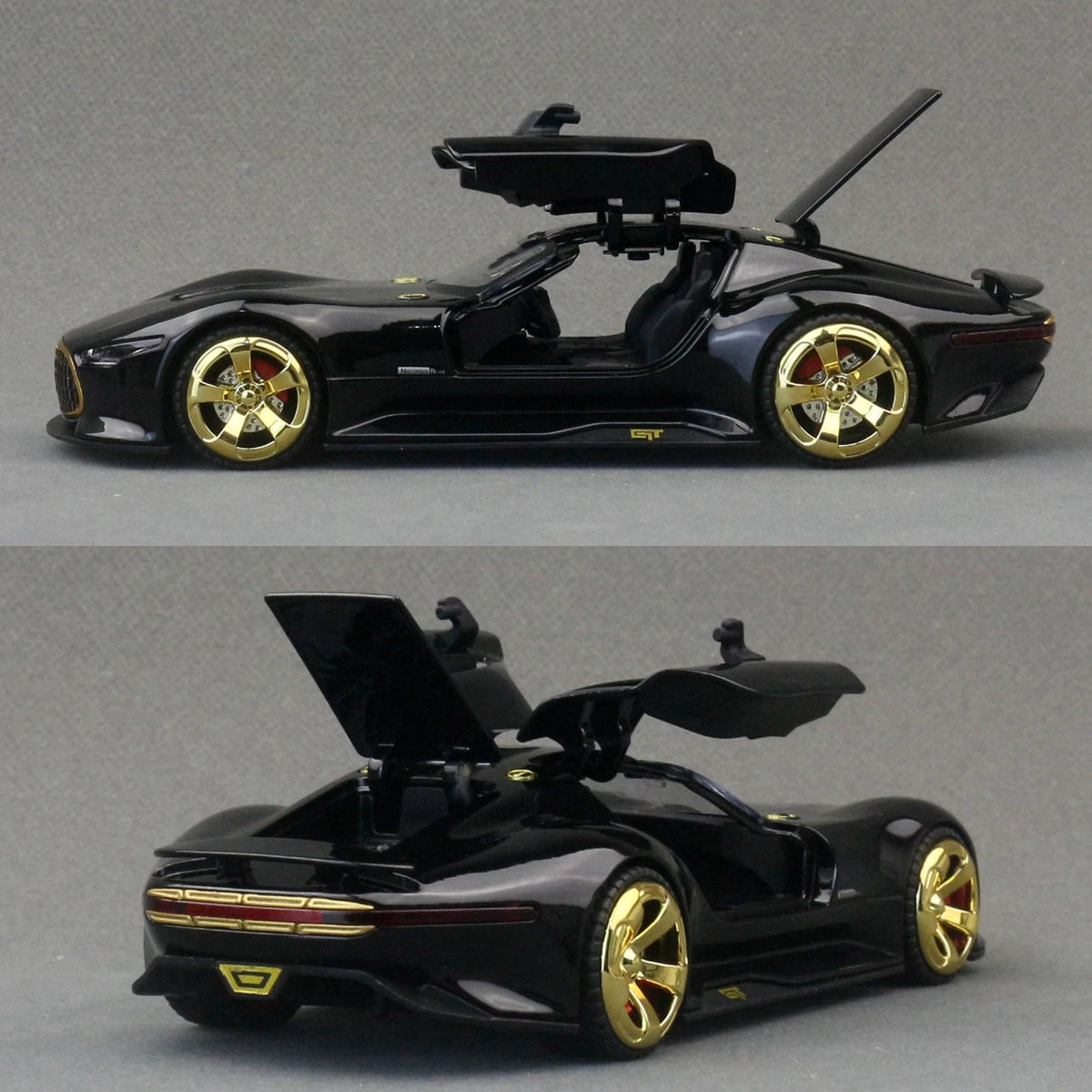 1/32 Mercedes-Benz AMG Vision GT Toy Car Model Diecast Alloy Miniature Sound & Light Pull Back 1:32 Collection Gift For Boy Kid