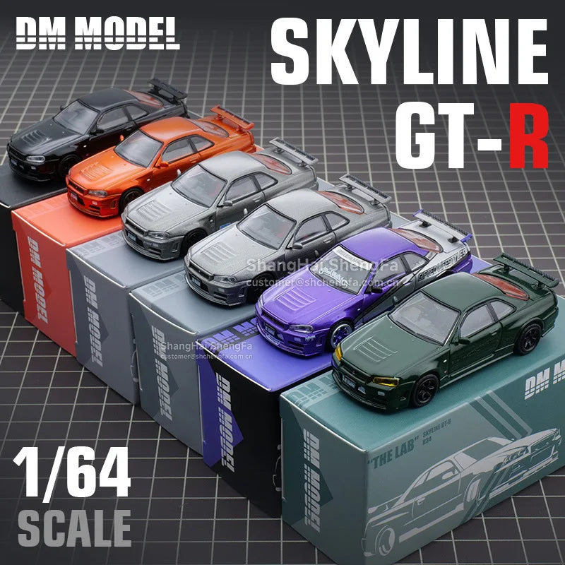 1:64 DCT DMMODEL Nissan Skyline GT-R R34 - Alloy Die-Cast Model, JDM Icon Collectible Car Gift