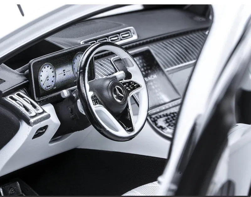 New Almost Real Car Model Mercedes Maybach S-Class Dark Night Series 1/18 Car Model Alloy Simulate Car Model Collect Custom Gift