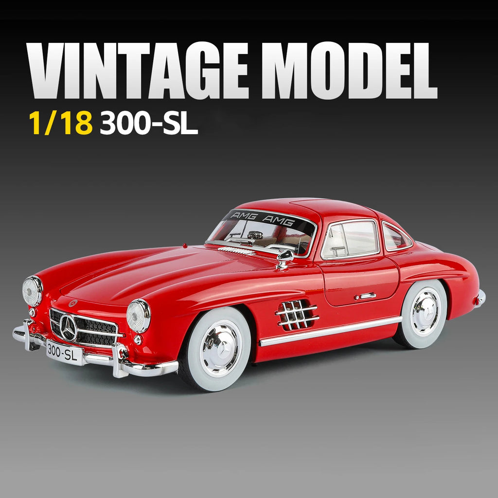 NEW 1:18 Benzs 300SL Alloy Car Model Sound and Light Pull Back Children's Toy Collectibles Birthday Gift