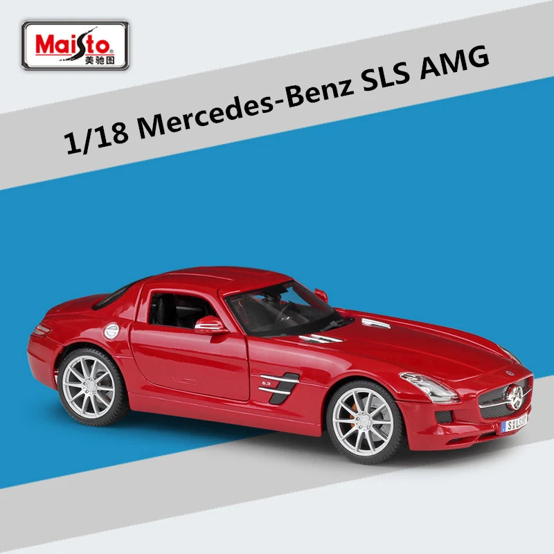 Maisto 1:18 Mercedes Benz SLS AMG Alloy Sports Car Model Diecast Metal Toy Vehicle Car Model Simulation Collection Children Gift