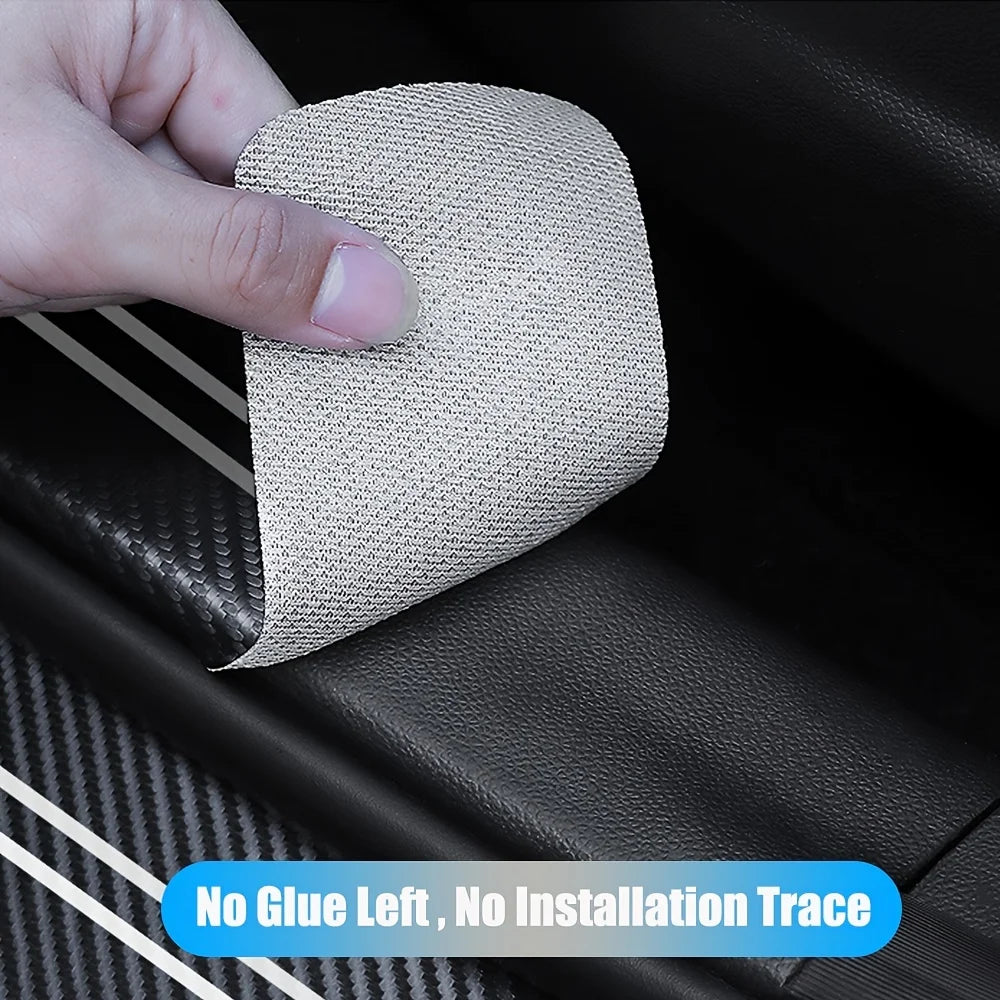 4pcs Carbon Fiber Sill Plate Stickers Guard Decals for Bmw Performance M 1 2 3 4 5 6 7 Series X1 X2 X3 X4 X5 X6 X7 Car Styling