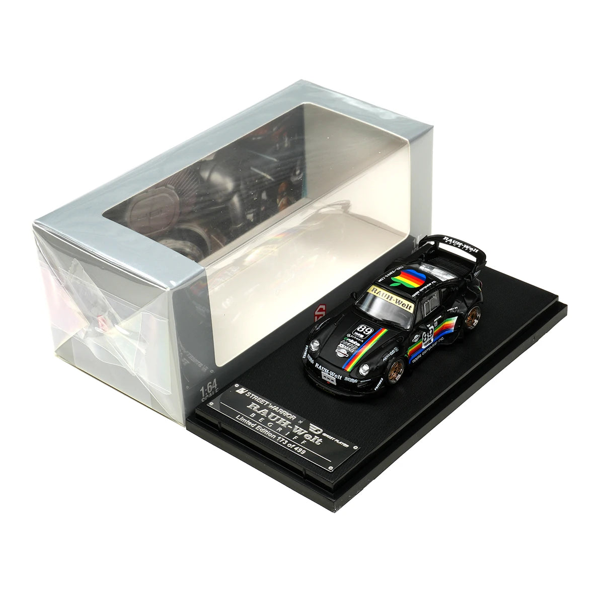 SW In Stock 1:64 RWB 993 Black Apple Diecast Diorama Car Model Collection Street  Warrior