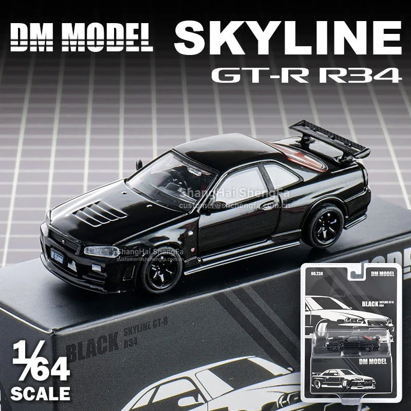 1:64 DCT DMMODEL Nissan Skyline GT-R R34 - Alloy Die-Cast Model, JDM Icon Collectible Car Gift
