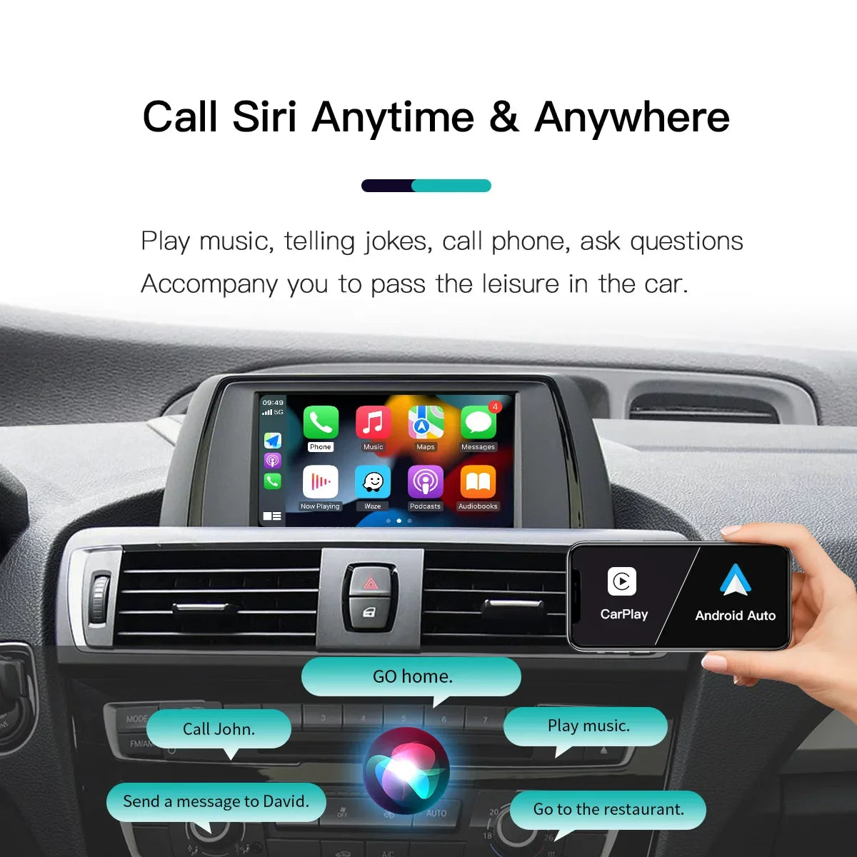 Wireless CarPlay And Android Auto For BMW NBT CIC System 1 2 3 4 5 6 7 Series X1 X3 X5 X6 F20-F25 F30-D36 F10 F48 F11 F10