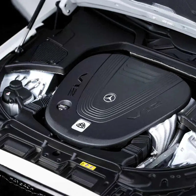 New Almost Real Car Model Mercedes Maybach S-Class Dark Night Series 1/18 Car Model Alloy Simulate Car Model Collect Custom Gift