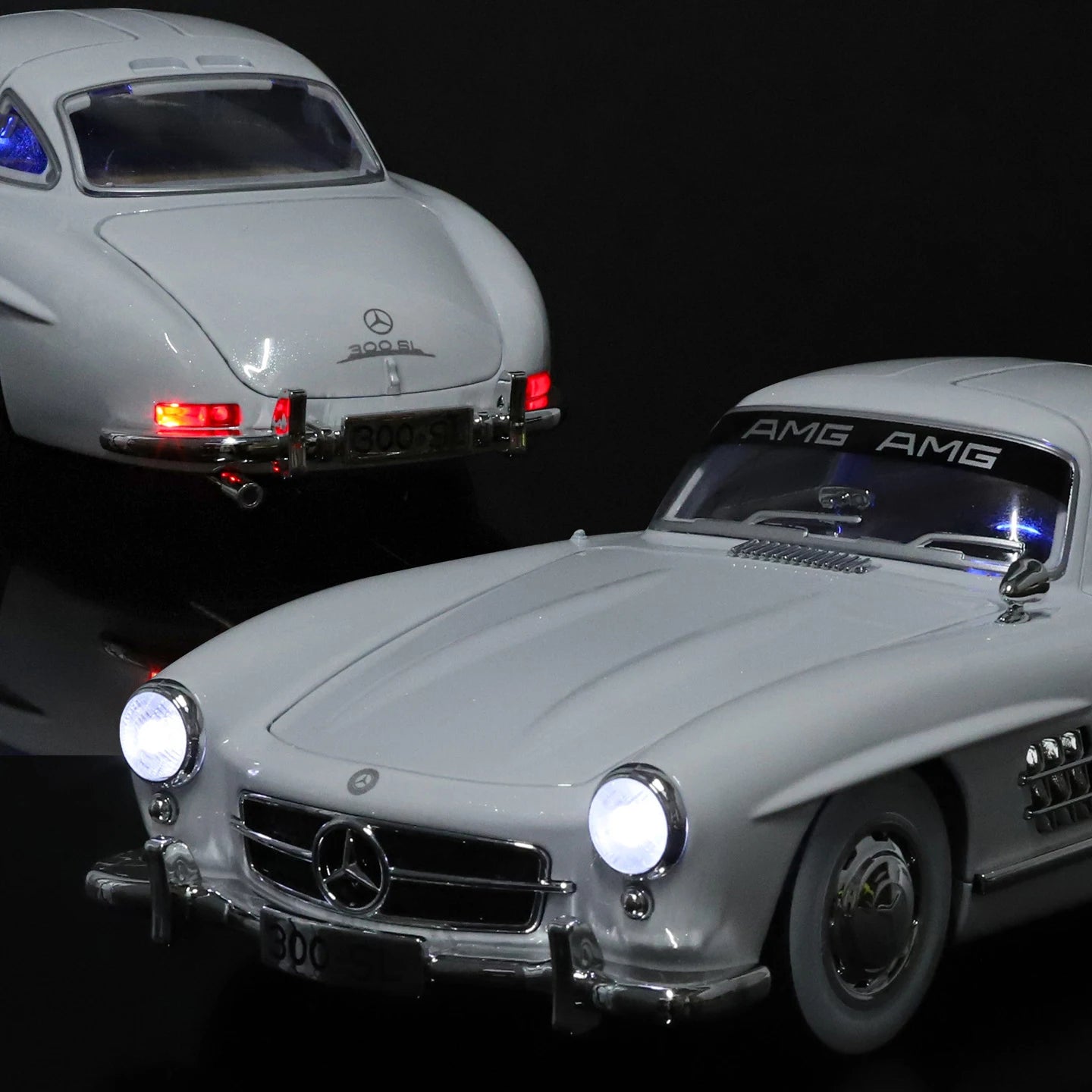 NEW 1:18 Benzs 300SL Alloy Car Model Sound and Light Pull Back Children's Toy Collectibles Birthday Gift