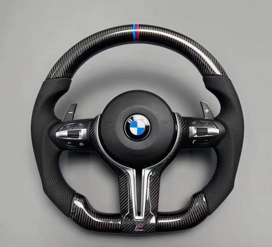 Custom BMW F Series Steering Wheel – M Sport Flat Bottom | Carbon Fibre / Leather Options | Fits F20 F30 F32 F36
