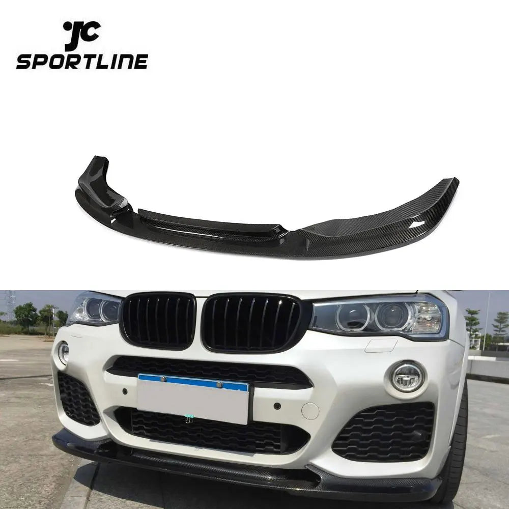 Carbon Fiber X4 F26 Front Bumper Lip Splitter Chin For BMW X4 F26 M SPORT 2014 - 2018