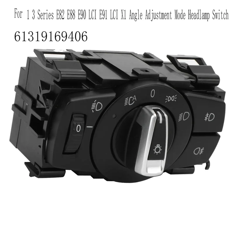 61319169406 Headlight Control Switch For BMW 1 3 Series E82 E88 E90 LCI E91 LCI X1 Angle Adjustment Mode Headlamp Switch