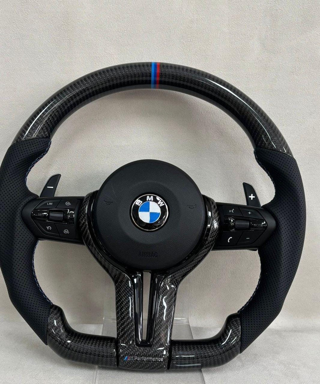 Custom BMW F Series Steering Wheel – M Sport Flat Bottom | Carbon Fibre / Leather Options | Fits F20 F30 F32 F36