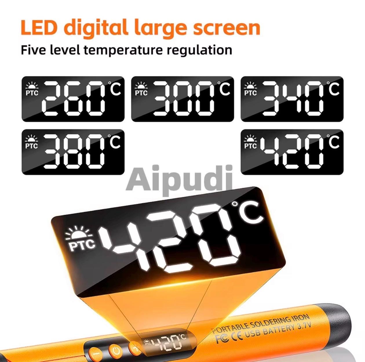 Portable USB Soldering Iron Kit with Digital Display | Rechargeable Cordless Soldering Pen | DIY Electronics Repair Tool | Type-C Fast Charg