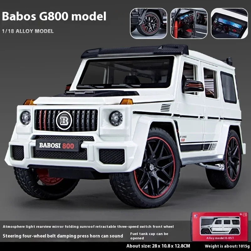 Large 1:18 Mercedes Benz Brabus G800 Ordinary Version Without Spray Alloy SUV Diecast Model Kids Gift Birthday Present For Boys