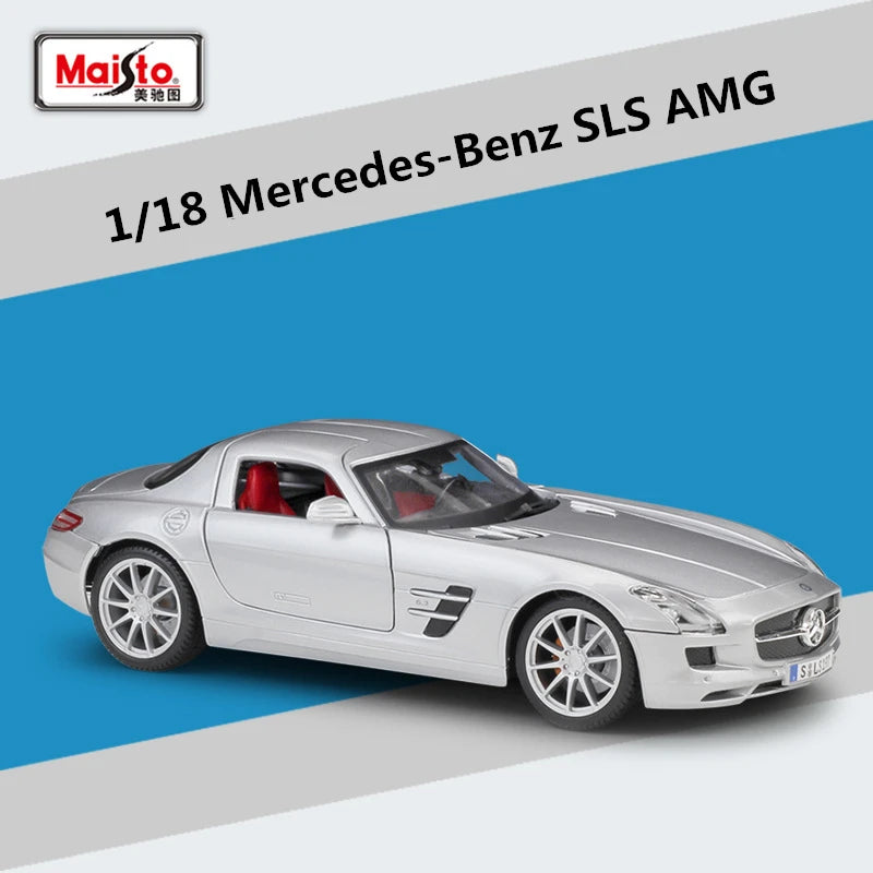 Maisto 1:18 Mercedes Benz SLS AMG Alloy Sports Car Model Diecast Metal Toy Vehicle Car Model Simulation Collection Children Gift