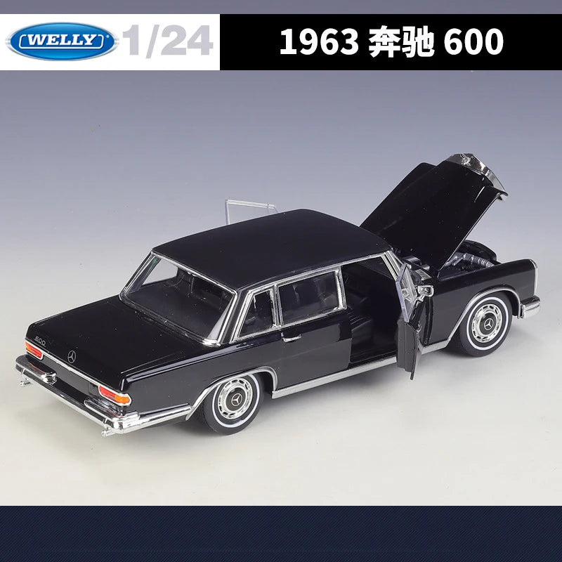 WELLY 1:24 Mercedes Benz 600 Luxury car Alloy Car Diecasts & Toy Vehicles Car Model Miniature Scale Model Car Toy For Children