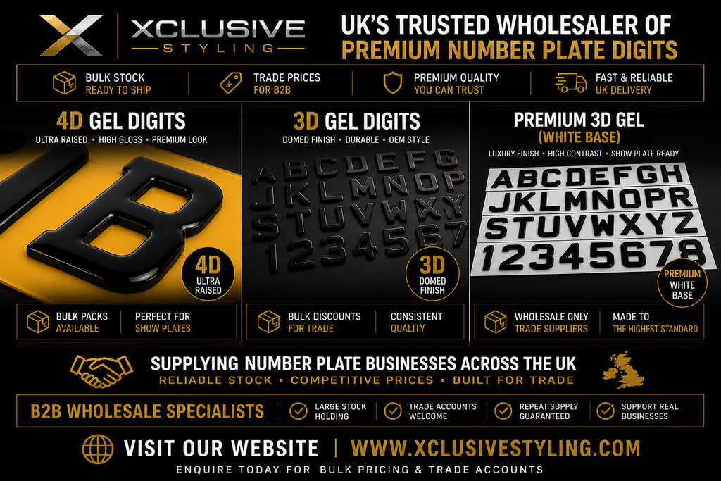 x350 DVLA Compliant Number Plate Digits – 3D Gel, Premium Gel, 4D 3mm & Bevelled image 0
